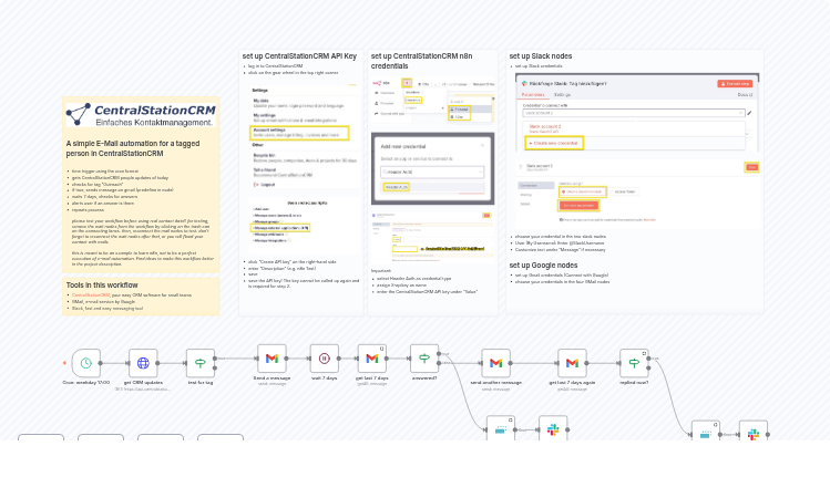 Automated Email Follow-up System with CentralStationCRM, Gmail and Slack Alerts