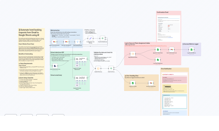 Automate Hotel Booking Requests from Gmail to Google Sheets with GPT-4o-mini