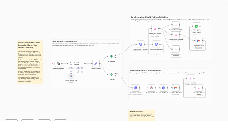 Generate & Publish AI Videos with Sora 2, Veo 3.1, Gemini & Blotato