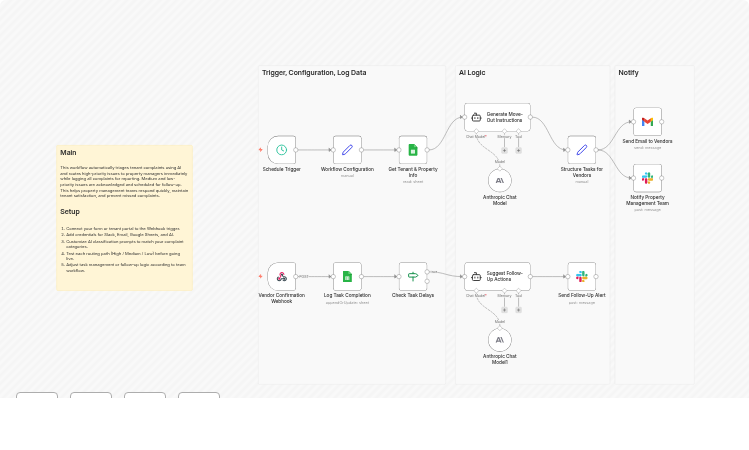 Coordinate move-out cleaning and repair tasks with Google Sheets, Slack, email and Claude
