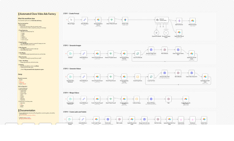 Create automated video ad clones with NanoBanana, Kling, Airtable and Blotato