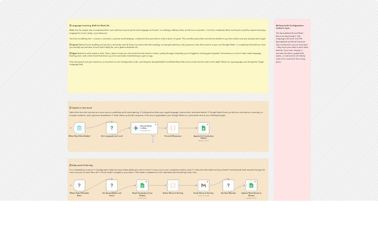 Log vocabulary and email a daily word of the day with Gemini, Google Sheets and Gmail